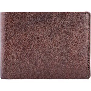 Men's Gemini Brown Travel Leather Bifold Wallet Card Top Slip Flip Pockets